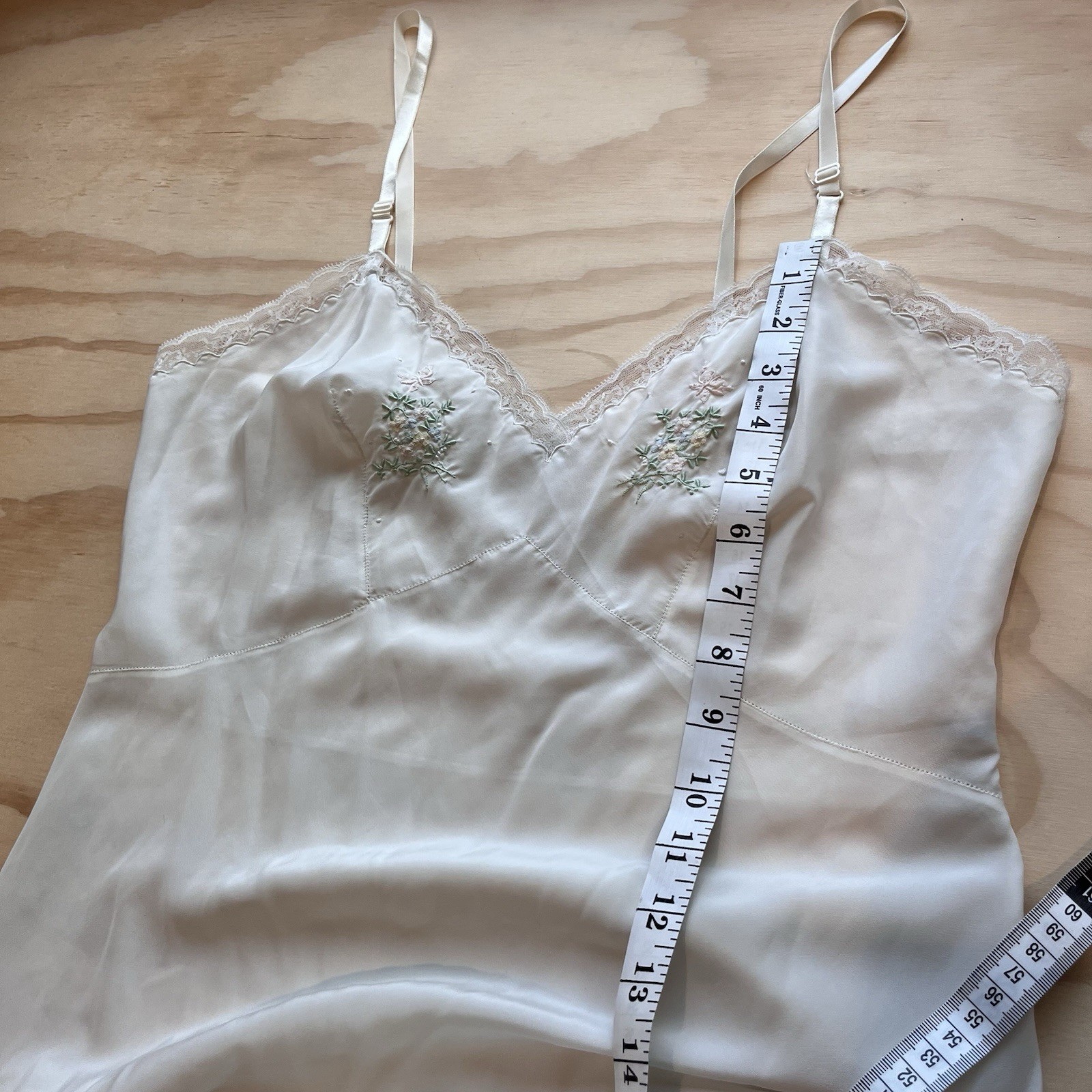 White Lace Lingerie Dainty Floral Vntg Chemise Wedding Night Corhan Noumair 36