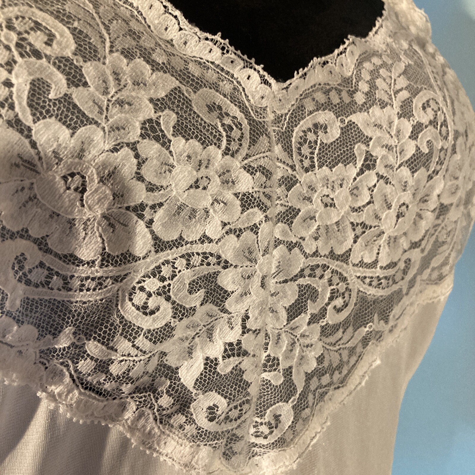 Vintage Wonder Maid Non Cling Ivory Full SLIP PIN-UP Size 36 Med see measurments