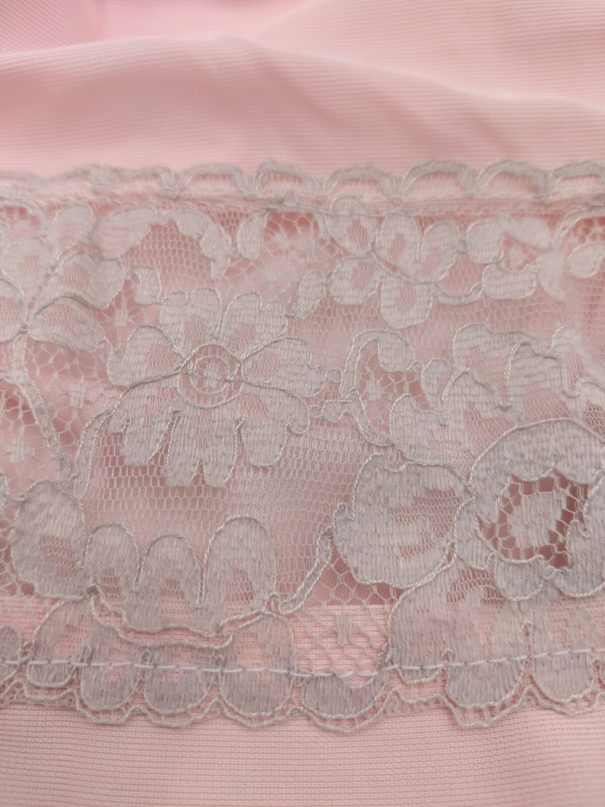 Vintage British Leavers Lace Industry Trimmed Rare Pink Half Slip New Old Stock