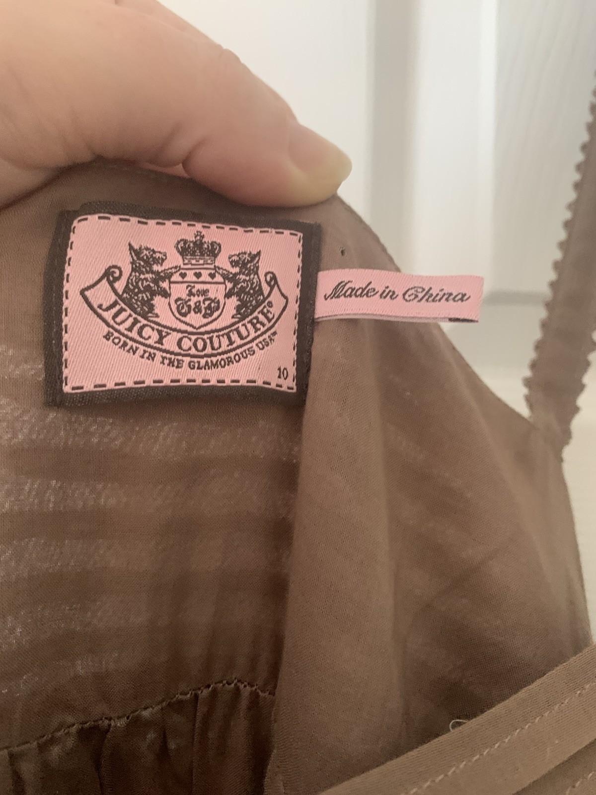 Vintage Early 2000s Juicy Couture Brown Lace Dress Size 10