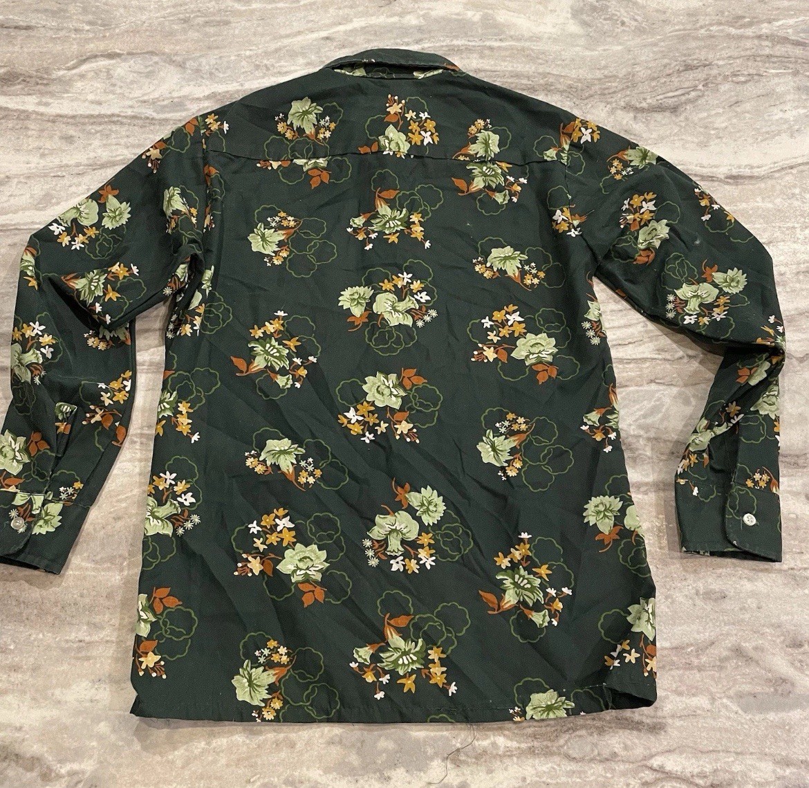 Vtg 70s Floral Cottage Core Mod GoGo Disco Button-Down Shirt JC Penney Womens 18