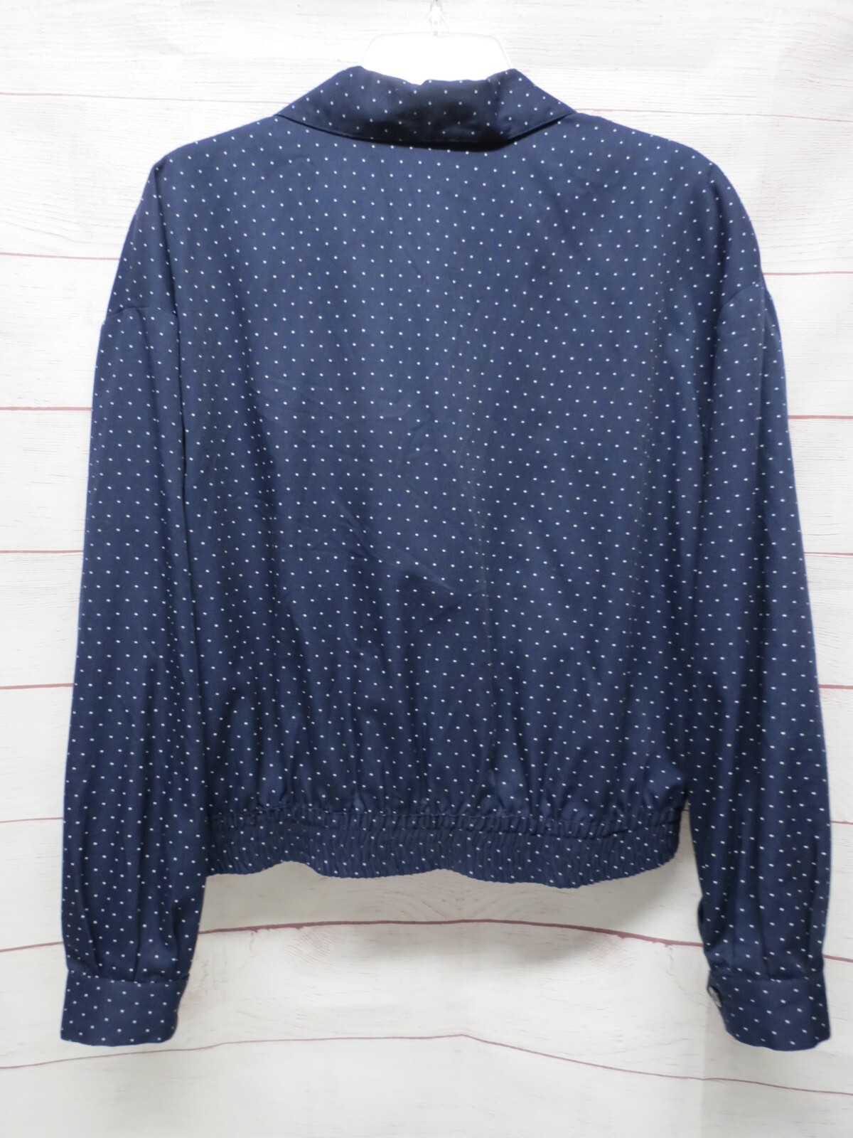 Vintage Size 12 Large Counterparts Navy Blue White Polka Dot Jacket Blazer