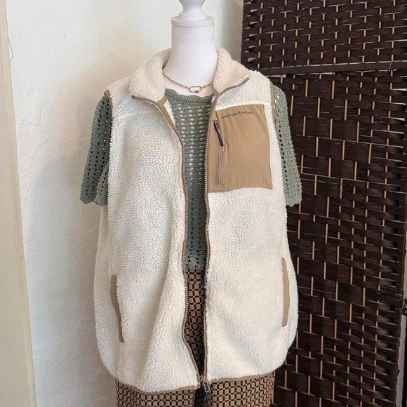 Vineyard Vines Cream Vest Women’s Preppy Coastal Granny Core Size Large