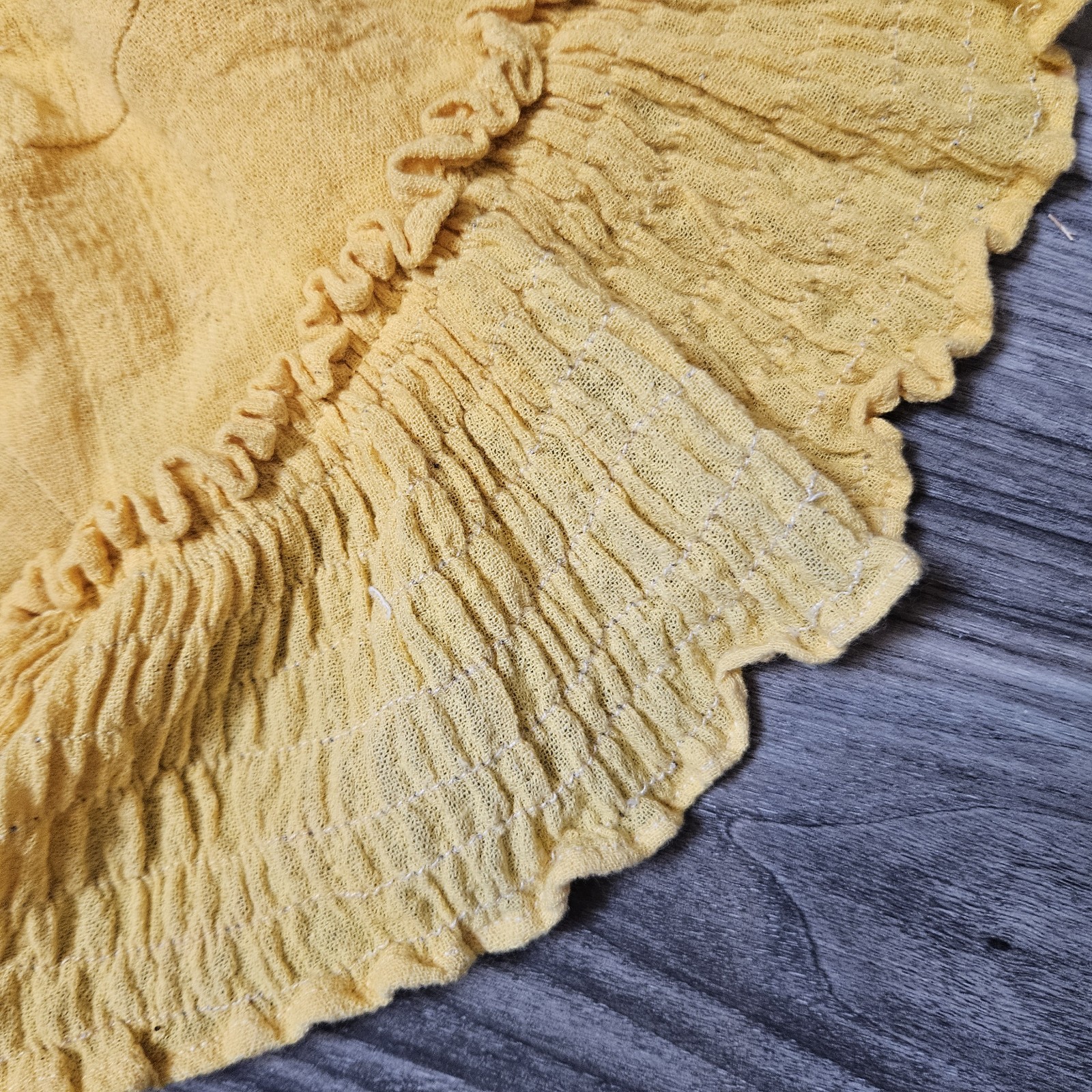Vintage 80s 90s Women’s Medium Mustard Yellow Tie Back Crop Halter Top