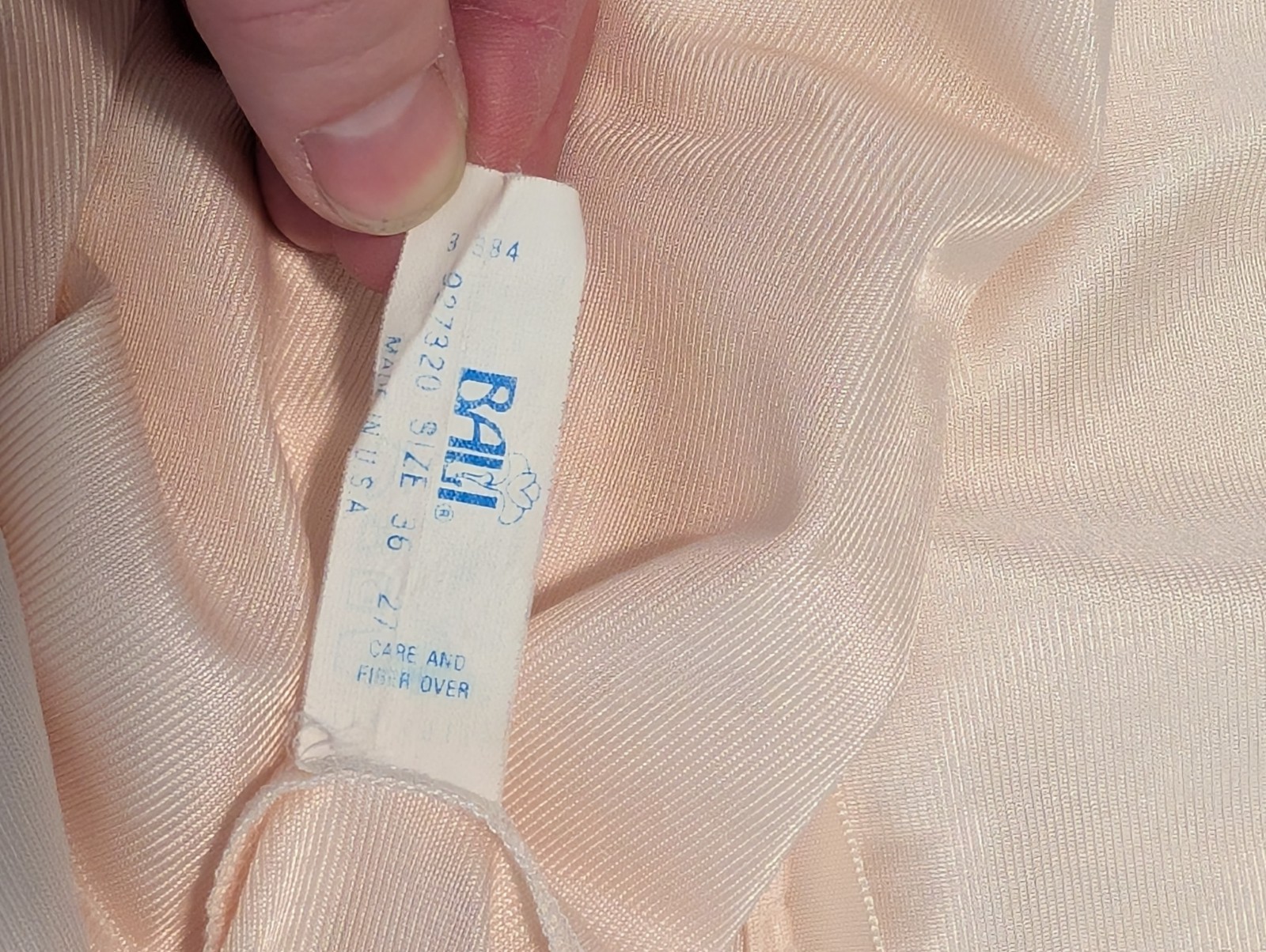Vintage Bali Womens Pink Blush Nude Nylon Full Slip Lace Trim Size 36 USA