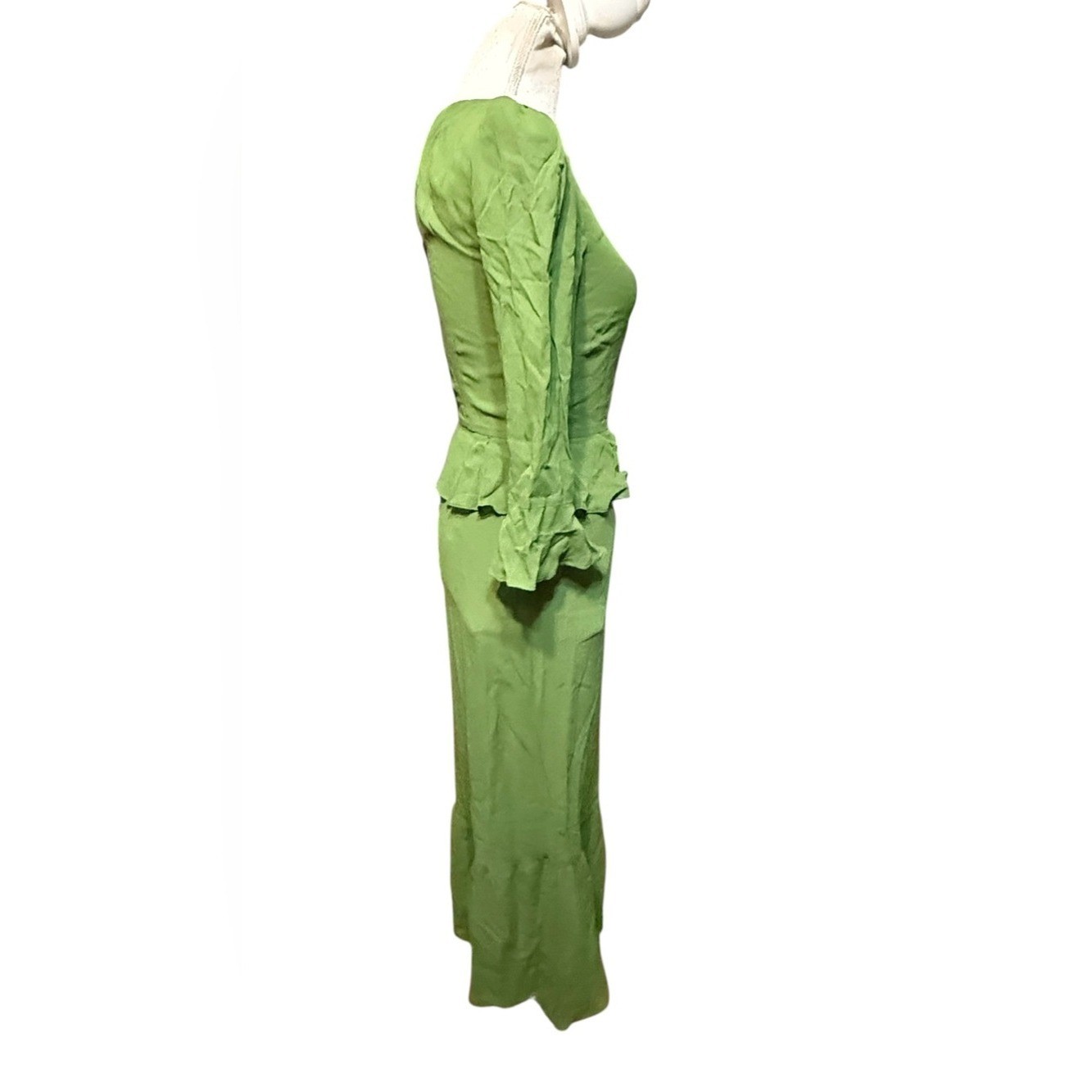 Reformation Delvina dress, NWT, Size 2 green peplum