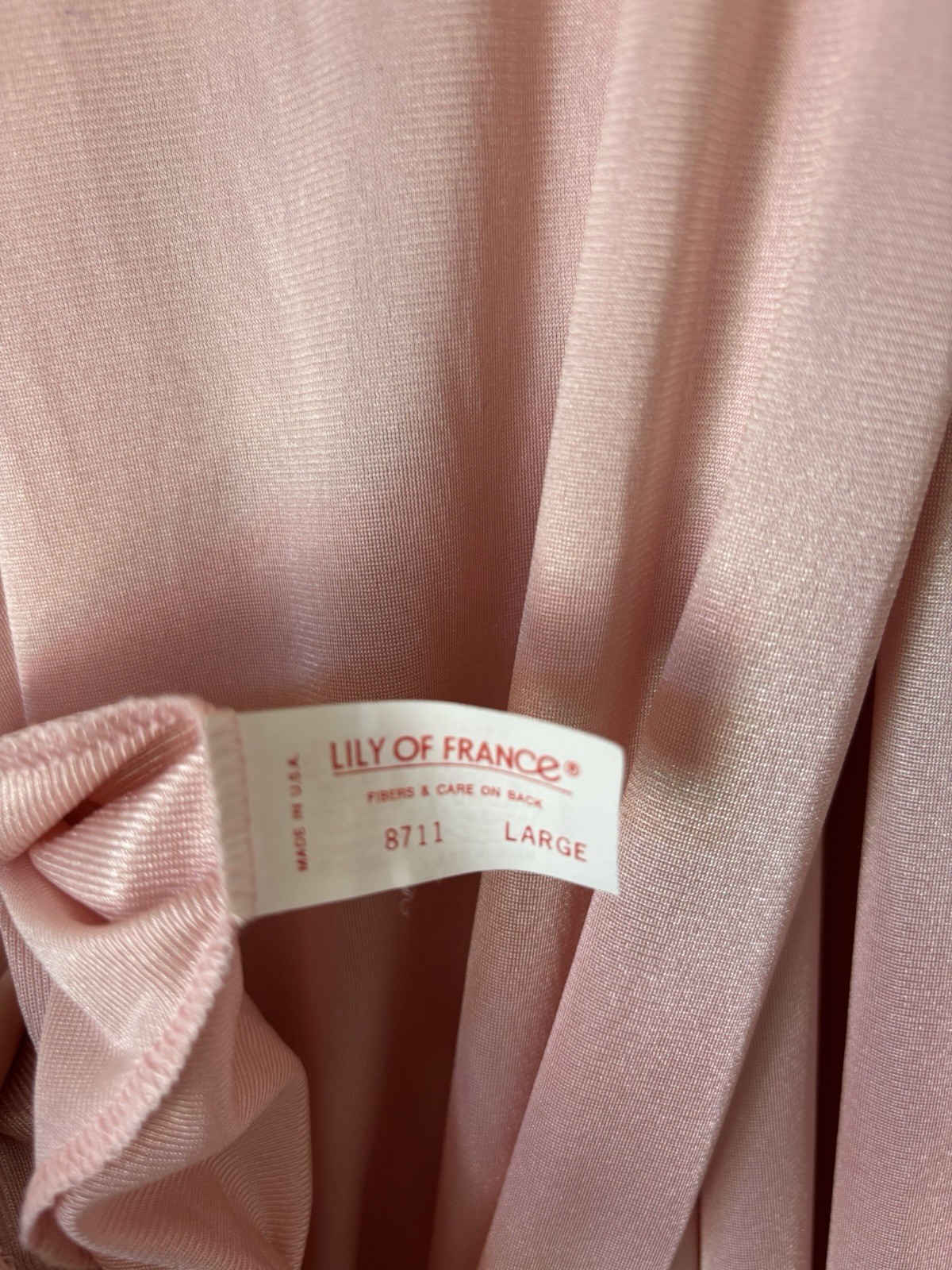 Vtg Lily Of France Robe and Long Slip Large Pink Blush Satin Lace
