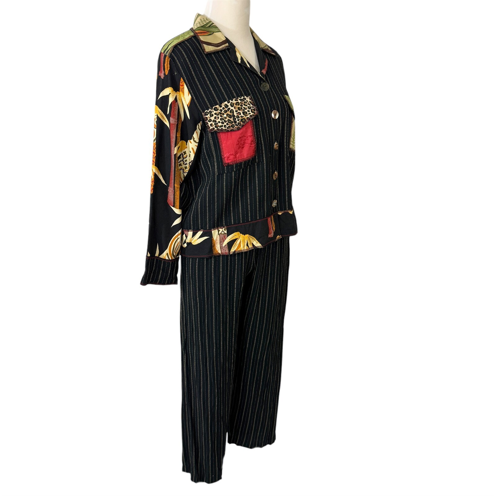 Faith by Celia Forrester Jacket & Pants Size XS & M Vintage 1990s Boho Hippy Art