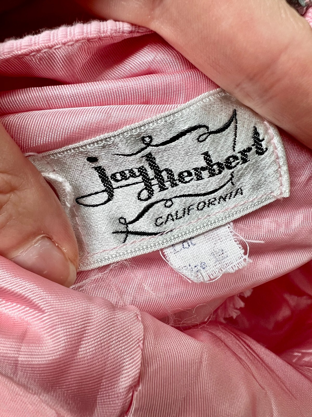 1960s Vintage Jay Herbert of California Pink Formal Gown with Satin Sash – Sm