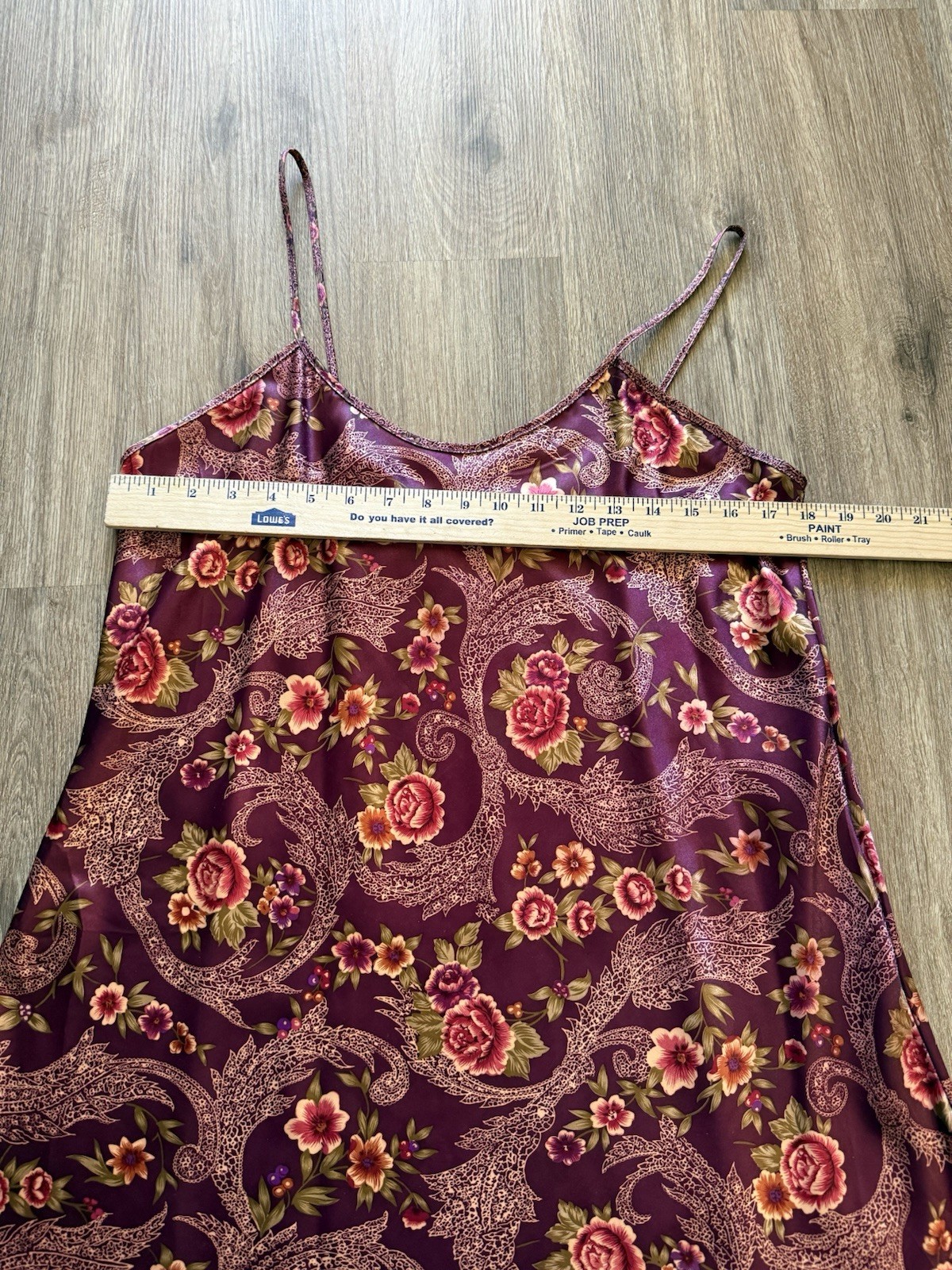 Vtg 90s Kathryn Floral Paisley Robe Chemise Set L Purple Satin UNWORN NWOT