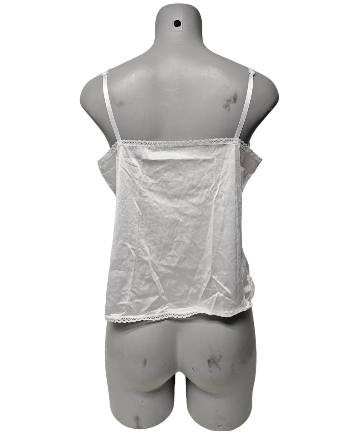 70s Vanity Fair 17-701 white lacy nylon camisole . size 40 / 46 . made in USA