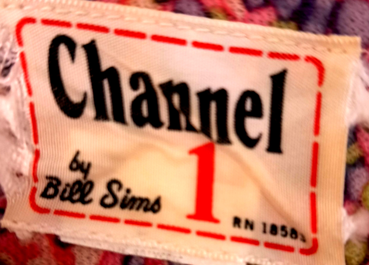Vtg Channel 1 By Bill Sims Polyester Multicolor Dress Belt Abstract 1980s