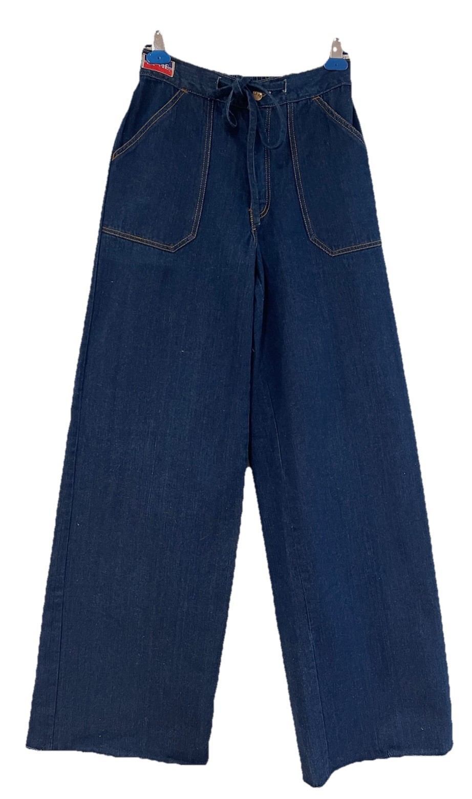 Vintg 70’s La Vie Women’s Wide Leg High Waist Jeans Raw Hem Size M Stretch Waist