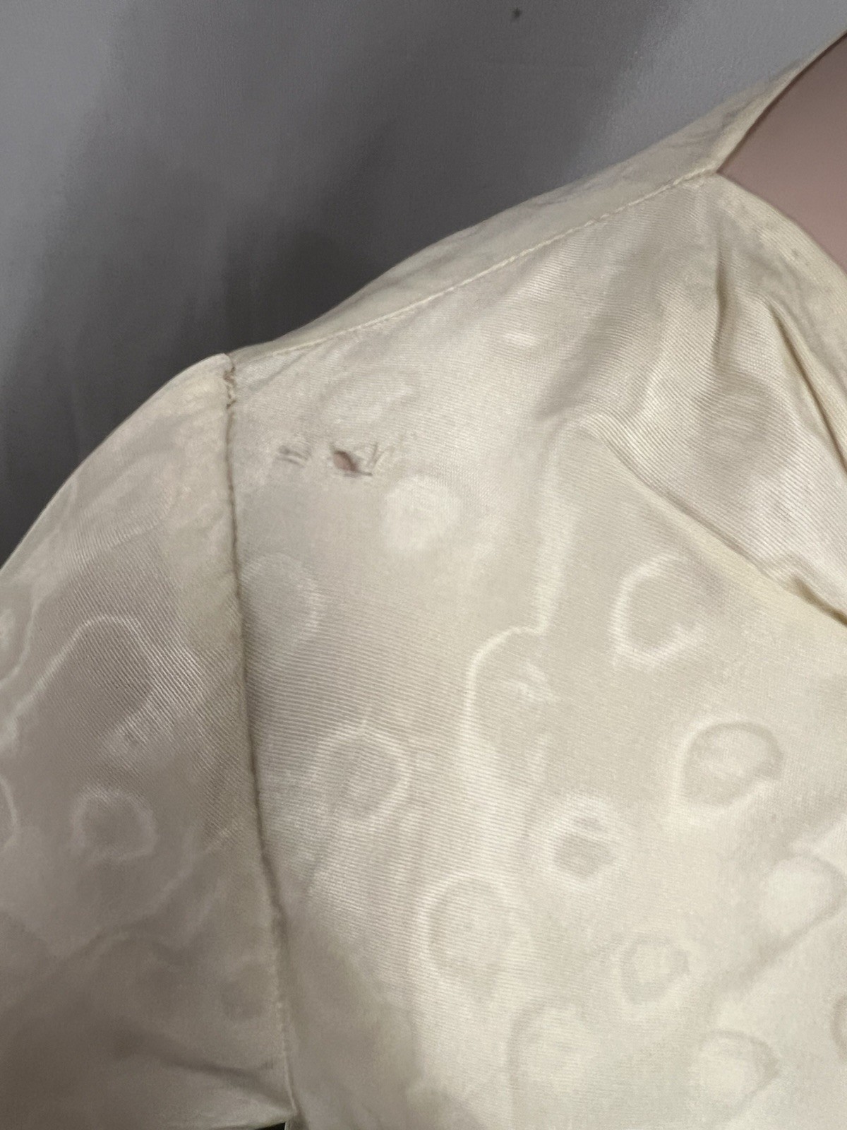 1930’ Ivory Moire Tafetta Evening Gown Antique