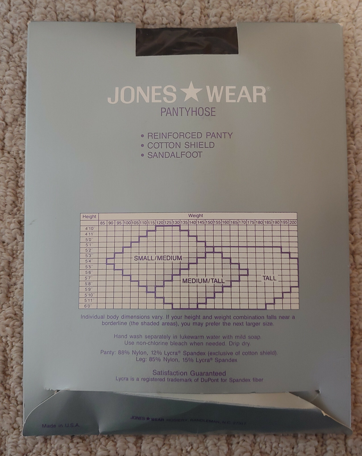 Lot of 3 Jones Wear Lycra Sheer Panty Hose Med Tall Tuxedo Black NWT Sandalfoot