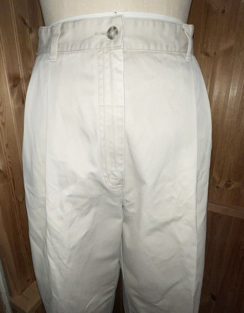 Vintage 80s LL Bean KHAKI Trouser Pants 34” HIGH RISE Waist 3 Pocket 16