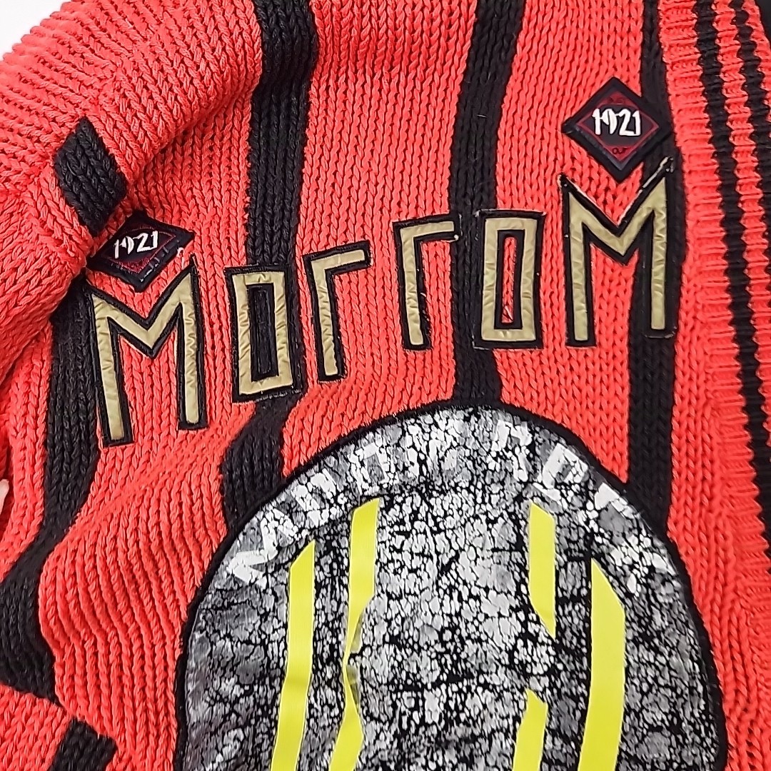 Vintage NO The JEANS REVOLT Red Embroidered funky Patched 80’s Cardigan LRG?