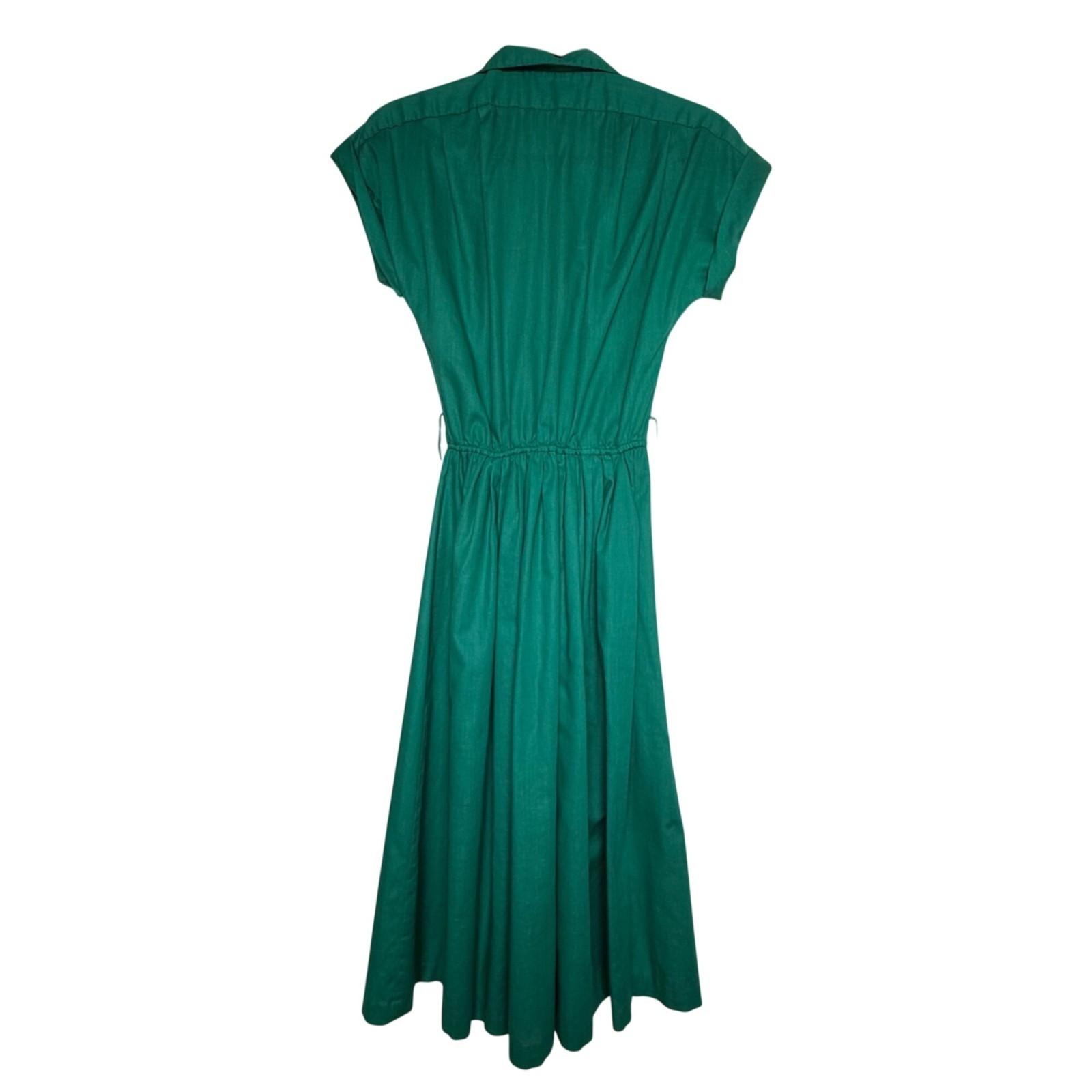 VTG 70’s Foxy Lady San Francisco Green Button-Up Coastal Minimalist Dress Sz S
