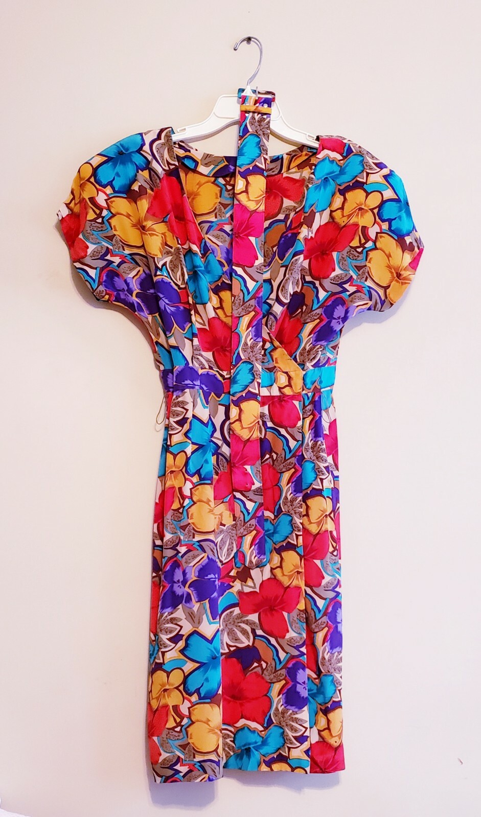 Vintage Collection By Michelle Stuart 100% Silk Floral Print Dress Size10