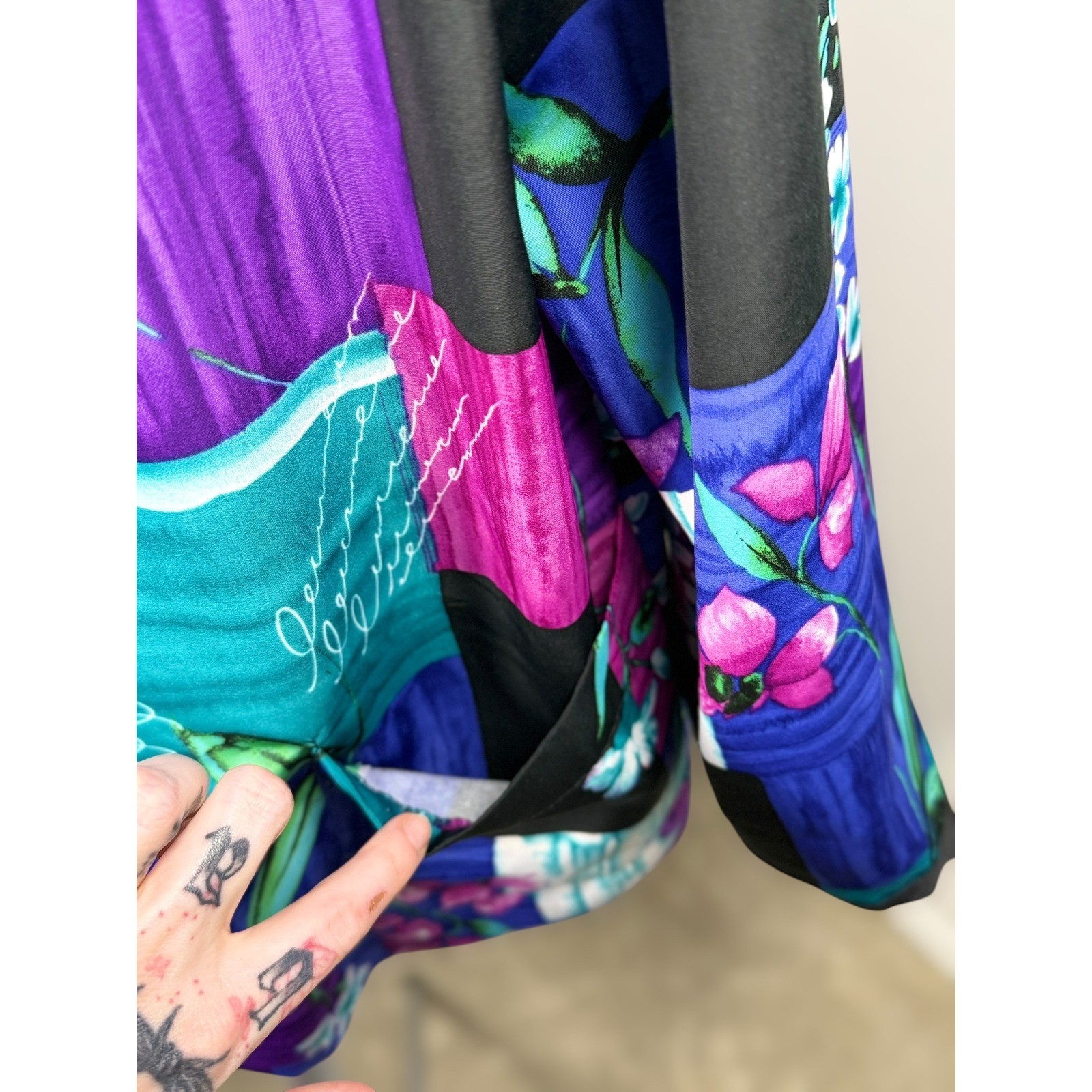 Vintage Willow Ridge Blazer Multi Color Floral Abstract Patchwork XL-P 80019