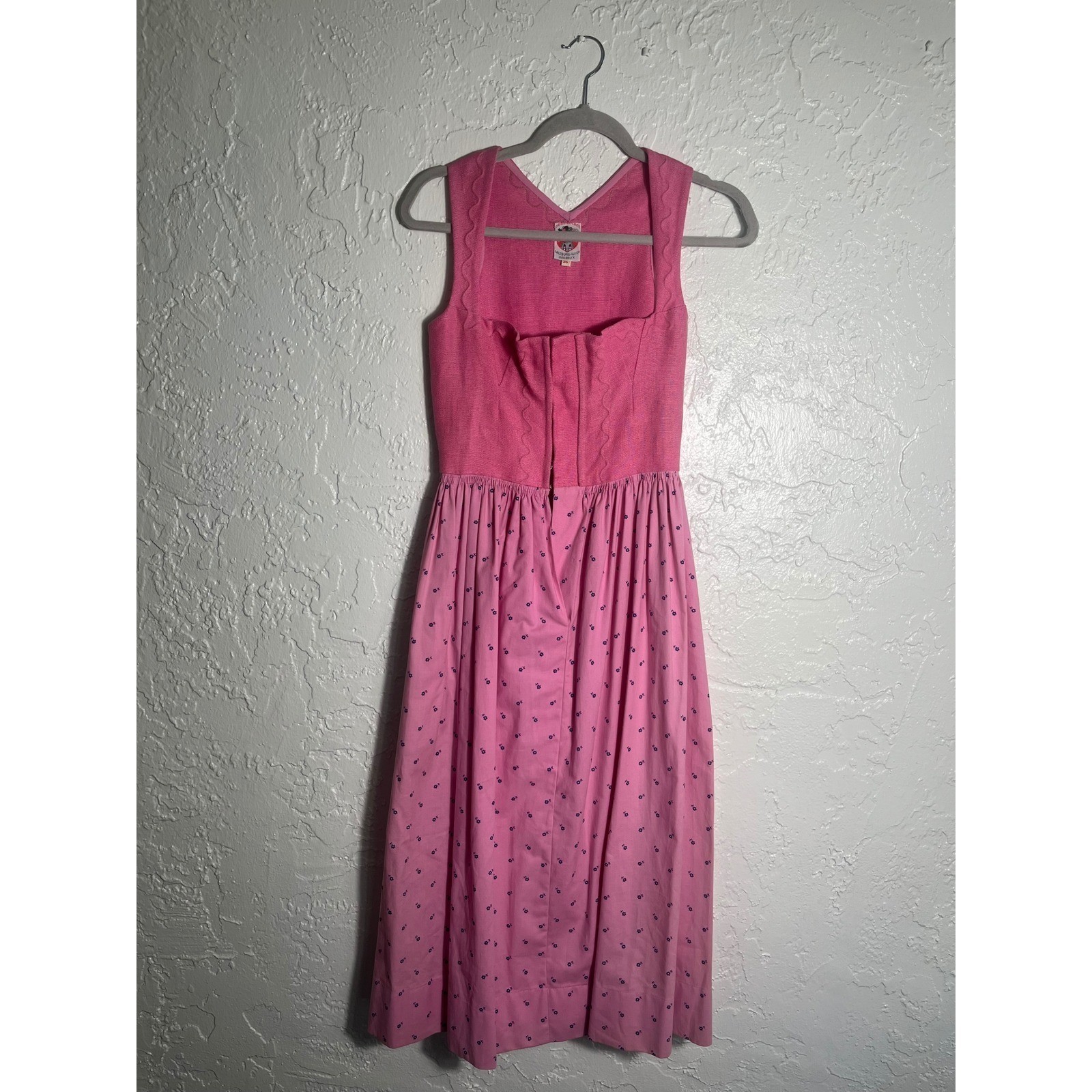 Vintage Original Salzburger Dirndl Pink Floral Austrian Folk Dress EU 36