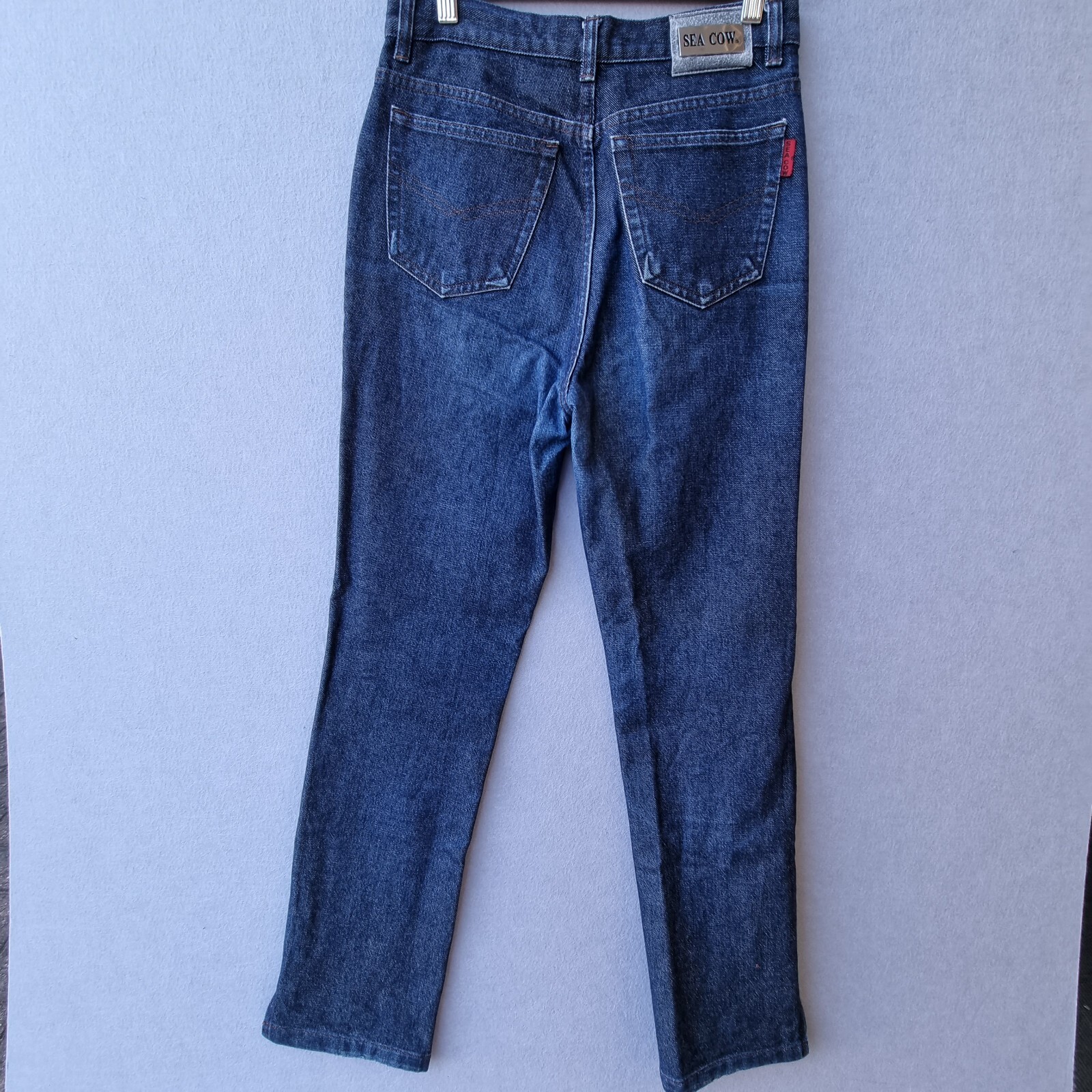 VINTAGE High Rise Blue Denim Jeans sZ 28″ Tall Girls Jeans Baggy Tapered leg