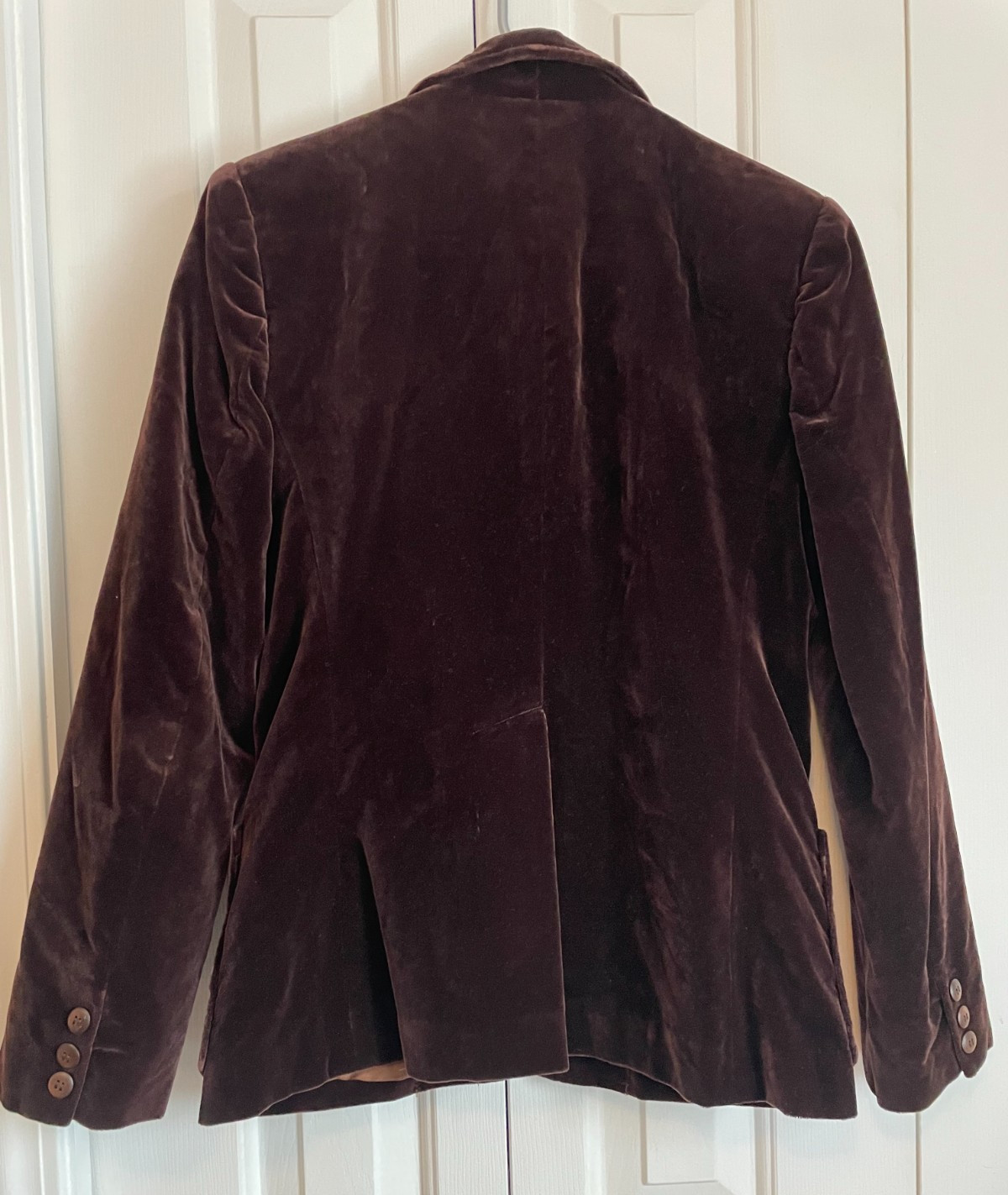 Vintage Marissa Ferrere Brown Velvet Women’s S Blazer with front Pockets