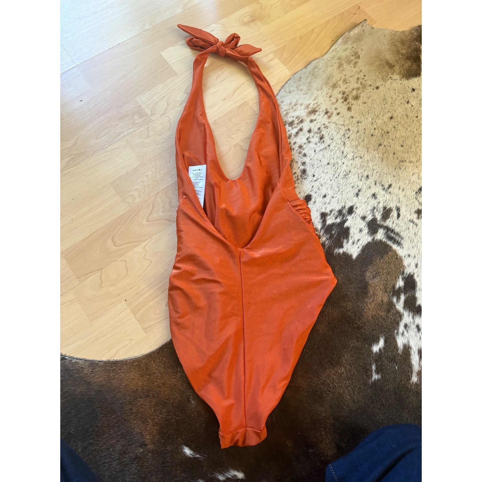 VERONICA BEARD Vickerie Halter One-Piece Swimsuit In Burnt Orange Size XS