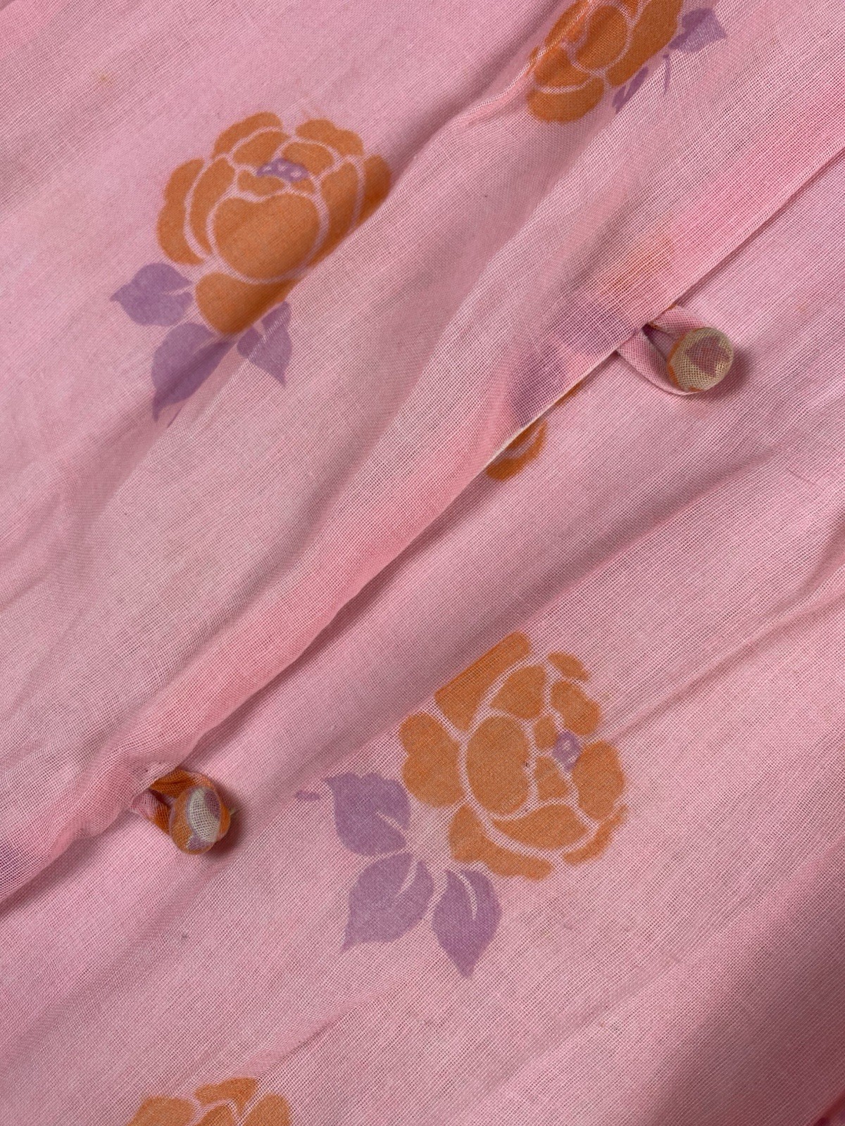 VTG Gilligan O’Malley Nightgown Robe M High Neck Long Sleeves Pink Floral Cotton