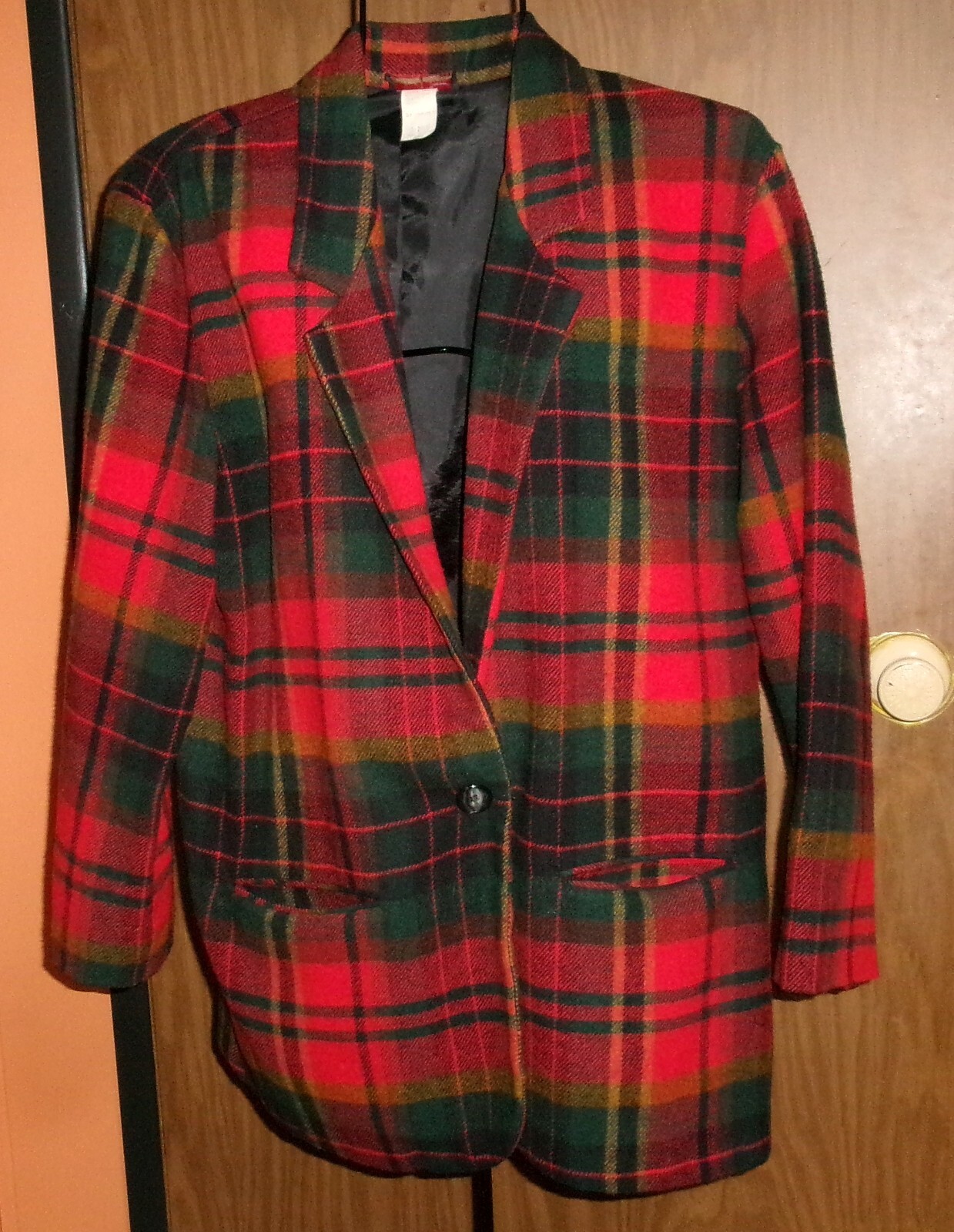 Vintage TRACY EVANS Red Palid Blazer-Sz Large