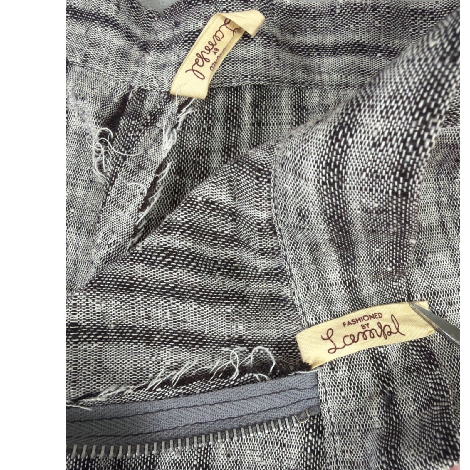 Vintage Lampl Fashions Grey Stripe A-Line Skirt Rayon Acetate Size 11/12 0698
