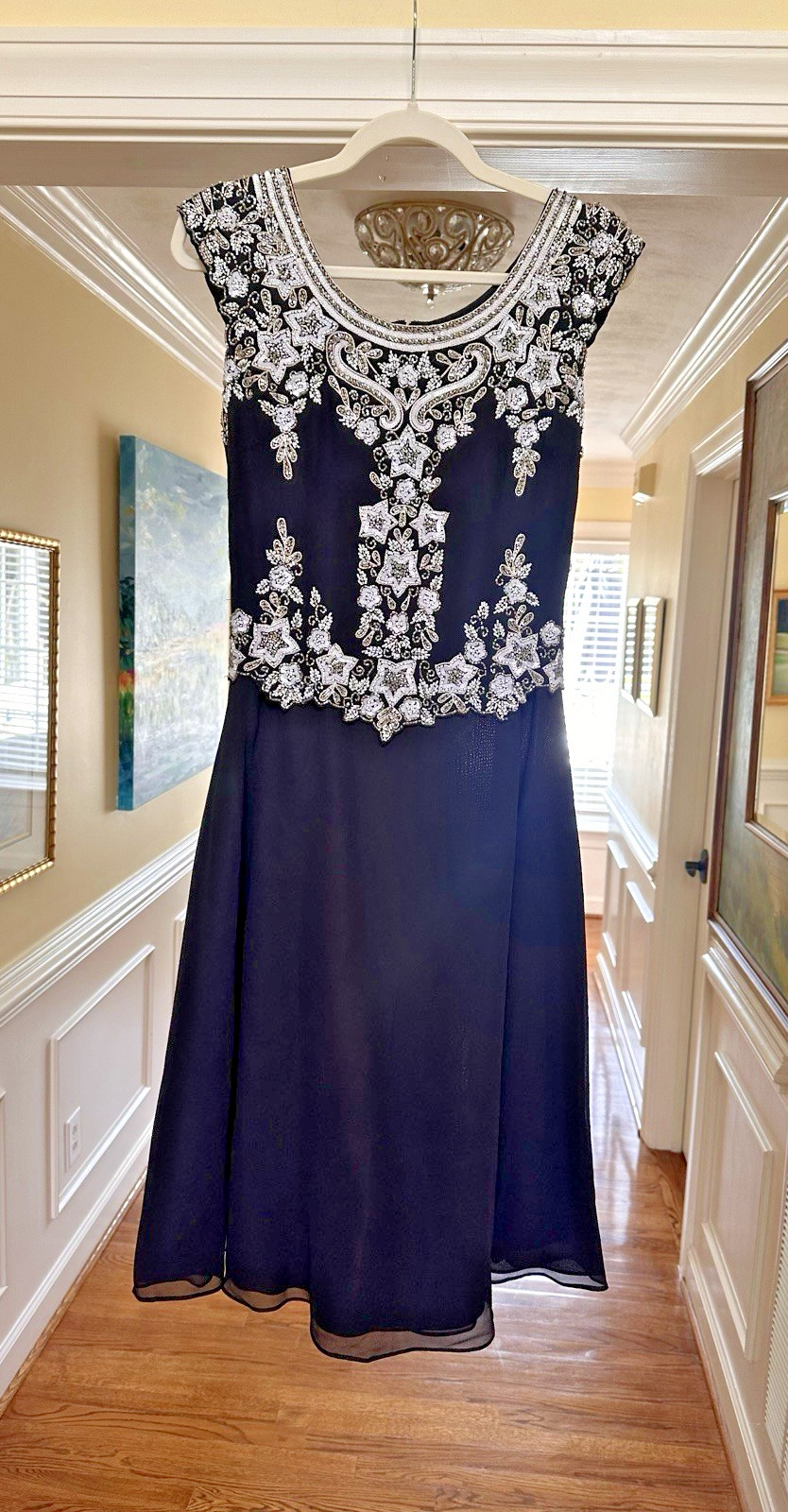 Vintage Y2K Fairycore Celestial Beaded Midi Dress Fairy Goth Gown Standout Glam