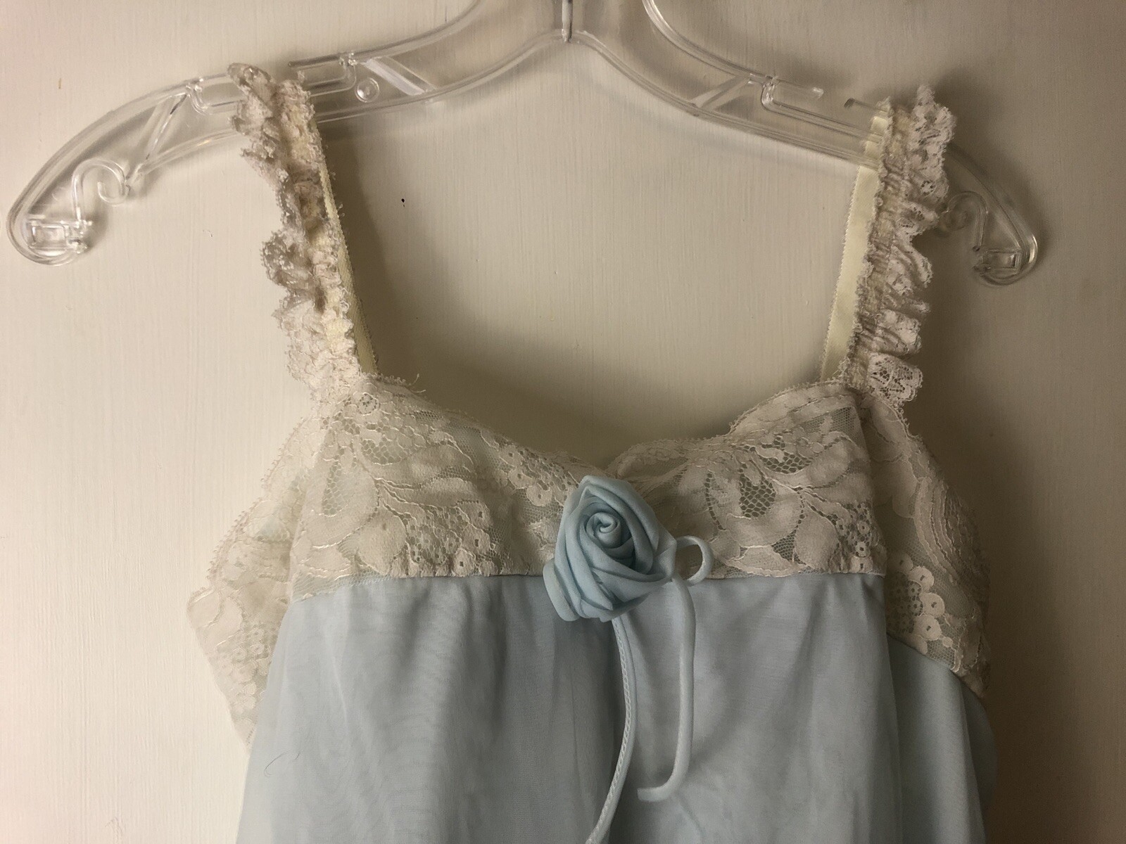 Vtg OLGA BABYDOLL NIGHTGOWN short sexy pinup girl 1960s lace bra SLEEPING PRETTY