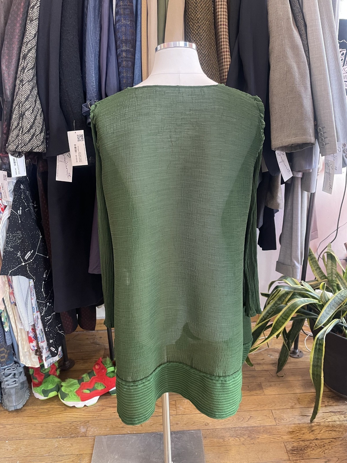 Vintage Issey Miyake Cauliflower Emerald Tunic— Medium