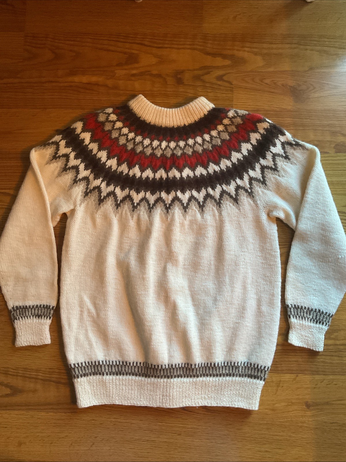 Vintage 70s Dale Of Norway Sweater Fair Isle Wool Knit Cardigan Size 44
