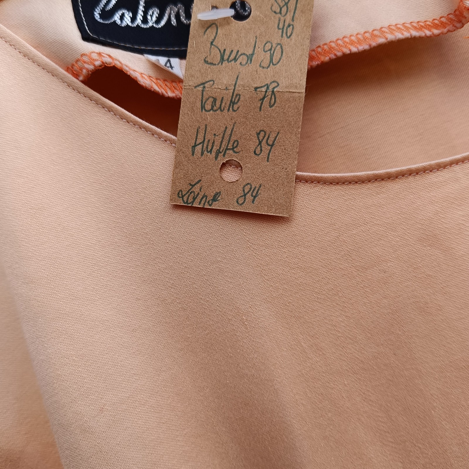 Apricot Peach Sheath Dress 36 S 38 M Vintage Summer Cocktail Dress Catenella Ital