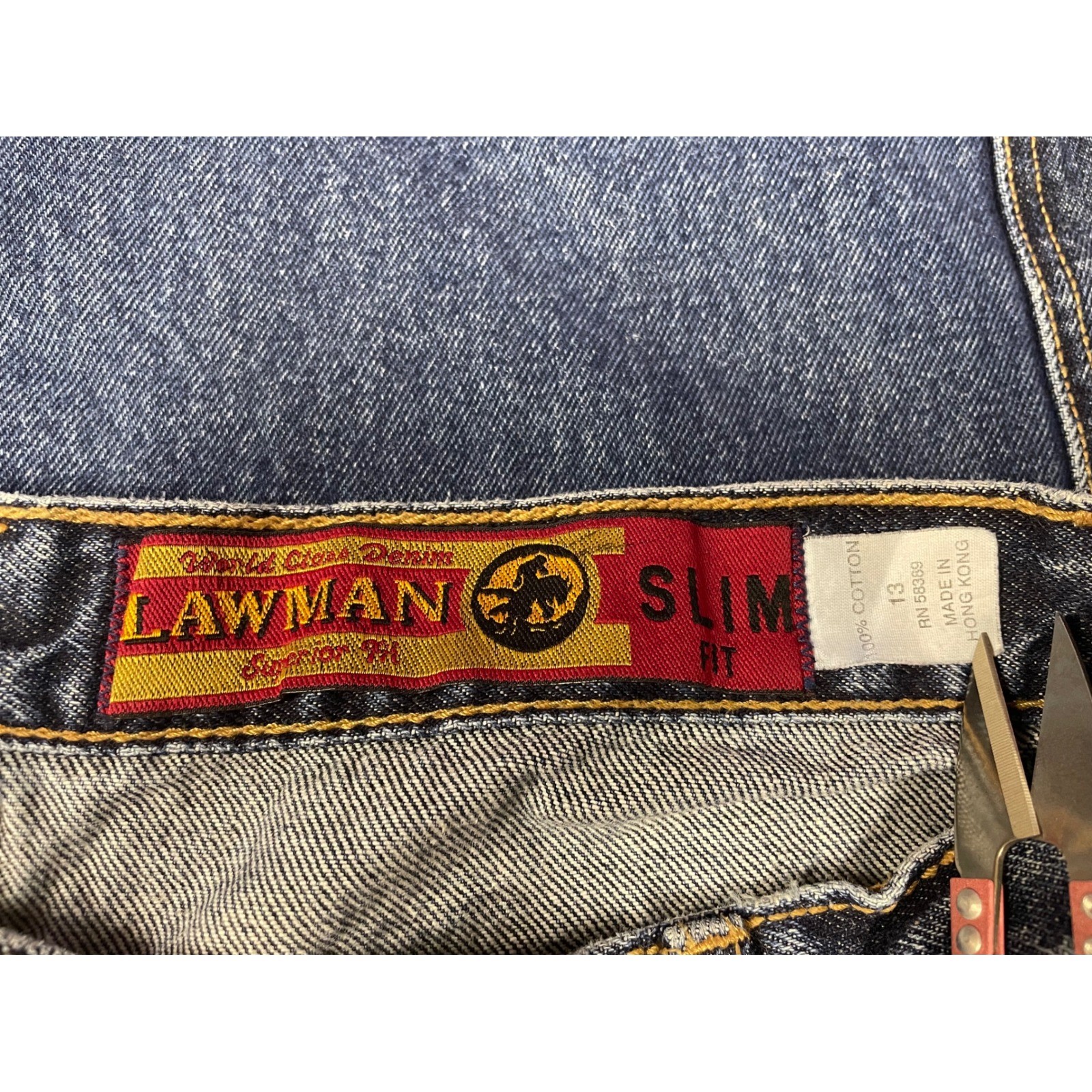 Vtg Lawman Women Western High Waisted Zig Zag Inset Button Fly Denim Jeans W29.5