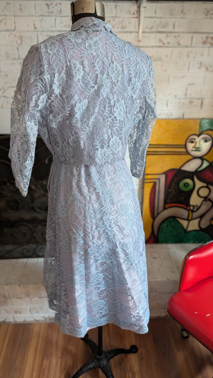 Vintage 50s Taffeta Dress Lace Overlay & Bolero