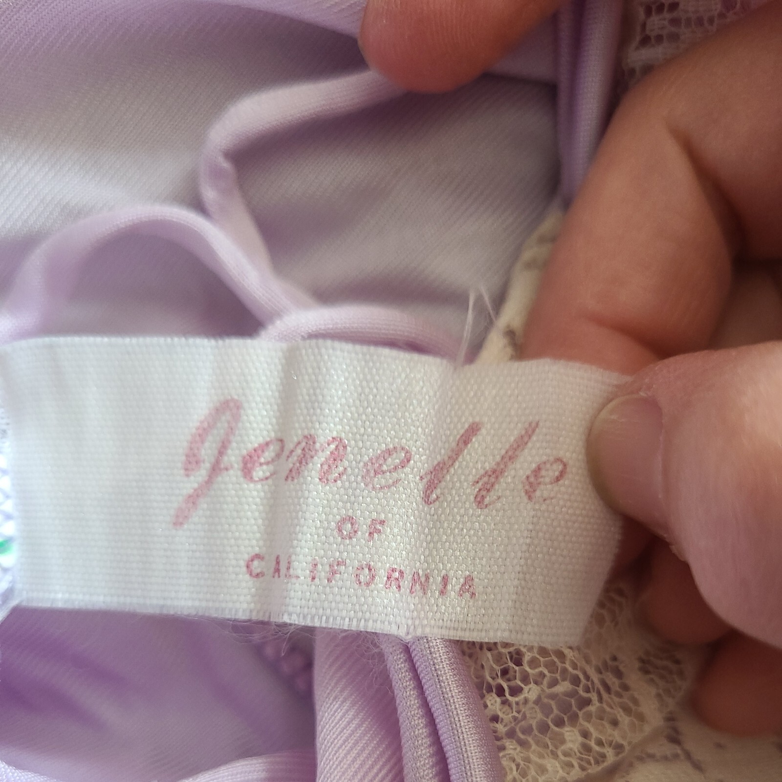Vintage Jenelle Of California Sheer Nylon Nightgown Lace V Neck Tie Back