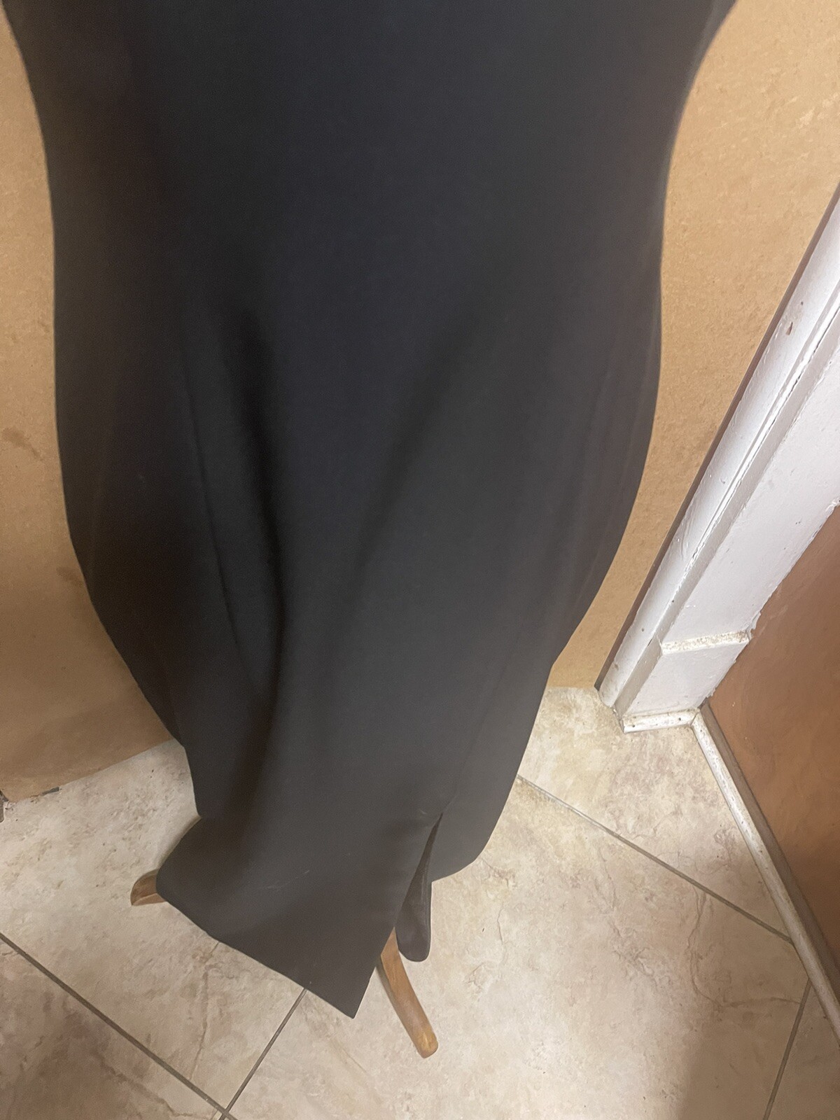 RAMPAGE Size 9 Black Halter Top -Full Length Dress w/Side Slit
