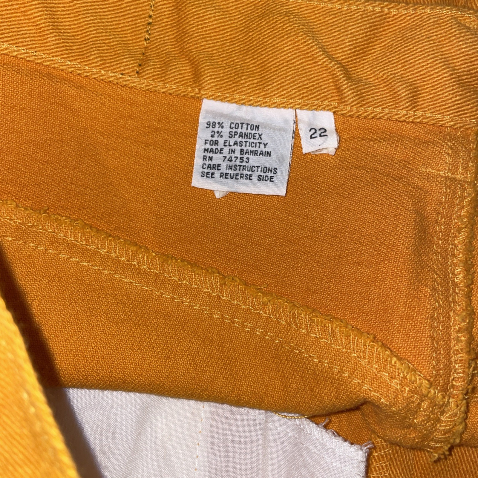 Vintage Pants Zandi Di Size 22 Orange 90’s Y2K Era Denim Stretch Skinny Ankle