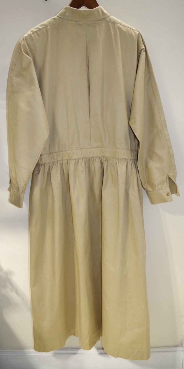 P2 NEW The Kollection 18 vintage 100% Cotton khaki tan Shirt Dress Taiwan R.O.C.