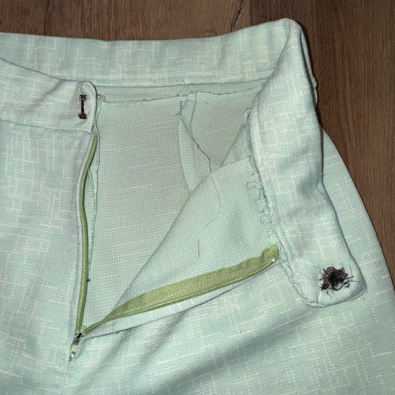 Vintage 60s 70s Bell Bottom Pants Womens 28 27 Wide Leg Gaucho Polyester Disco