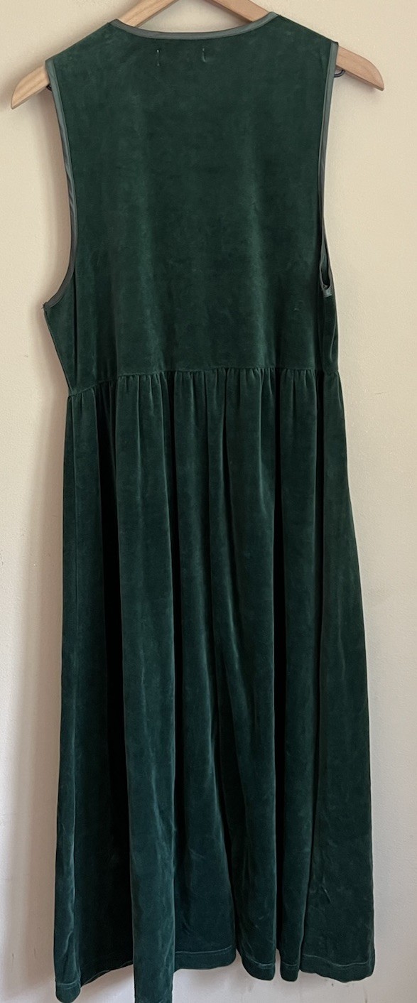Dress Overall Jumper Vintage 80s 90s Velour Holiday Womens Size Medium PM