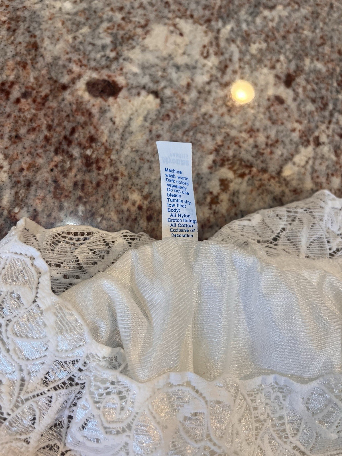 Vintage NWT Myonne White High Leg Lace Trim Nylon Panties Underwear Sz 6