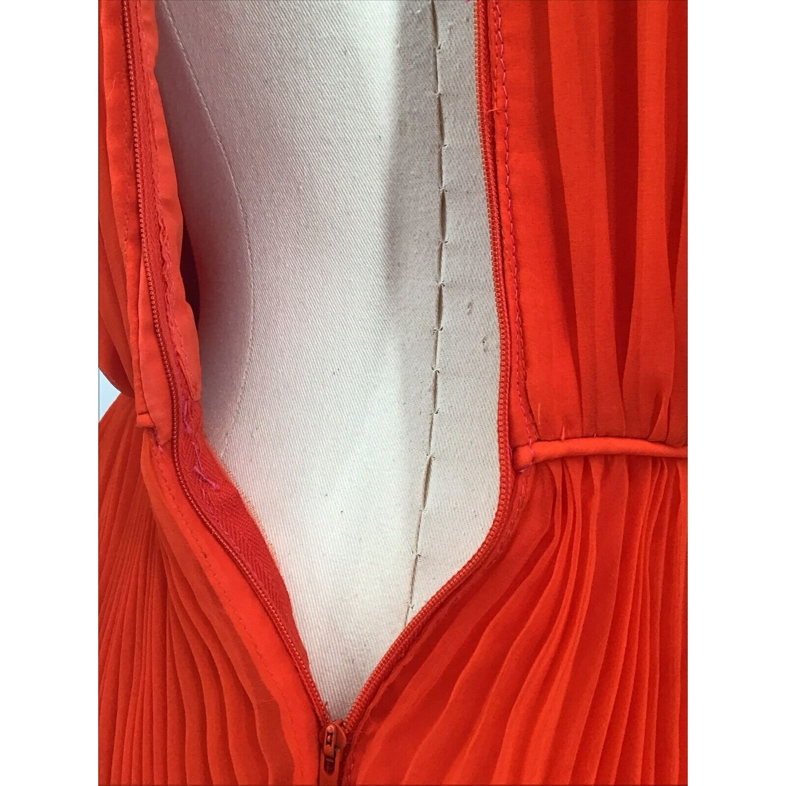 VTG 60s Jack Bryan California Silk Chiffon Orange Cocktail Dress #1004