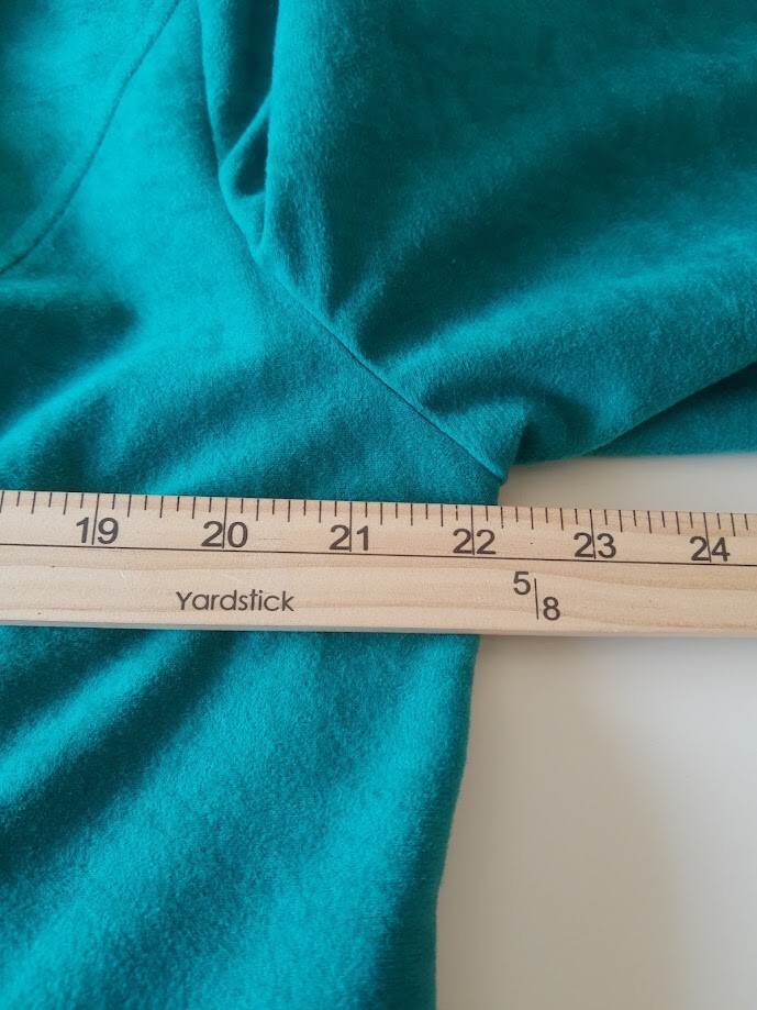 Vtg Donovan Galvani 70s 80s Teal Green Faux Suede 2-Pc Skirt Jacket Suit 14