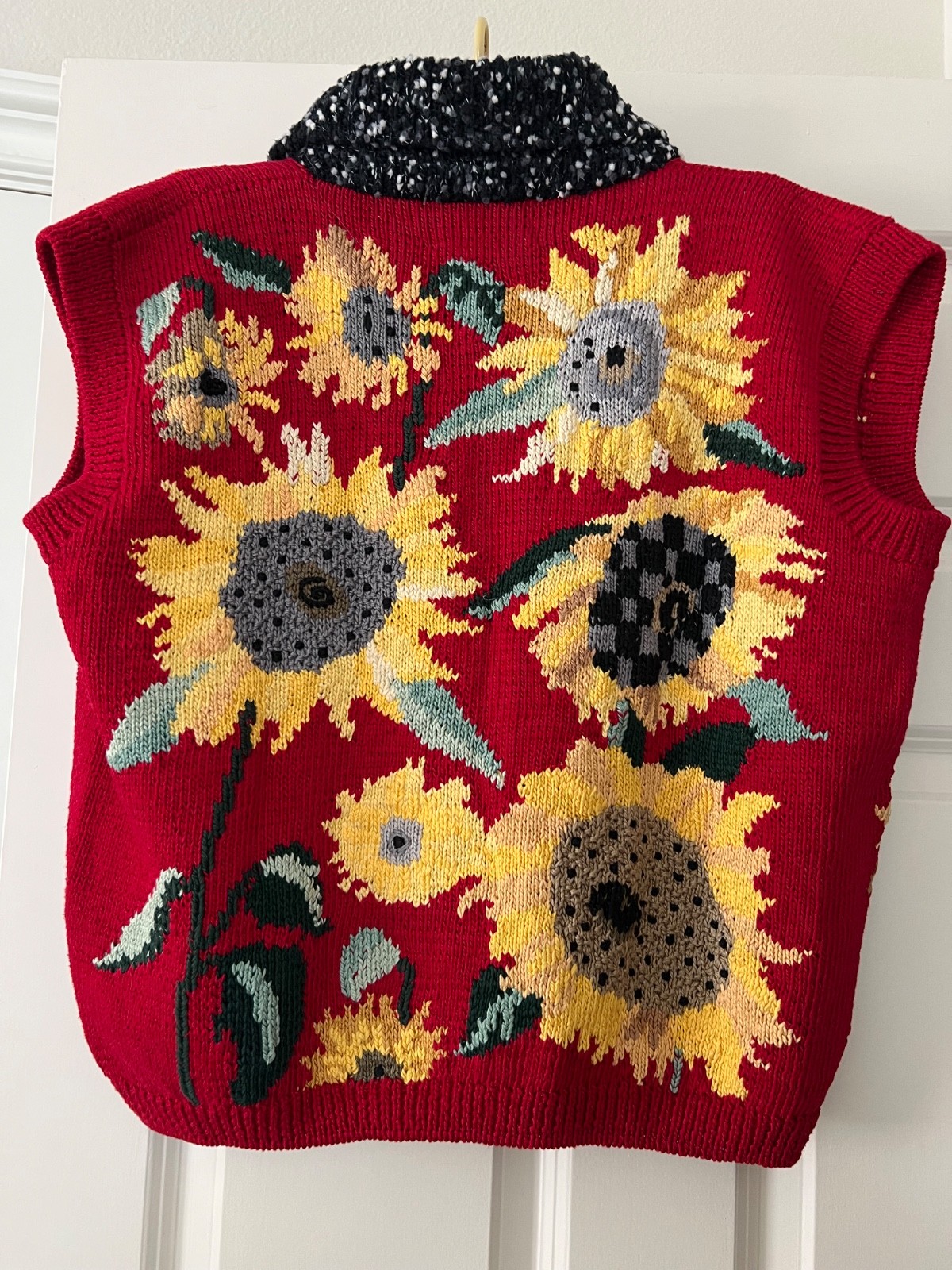 Vintage Berek Sunflower Cardigan by Marta D- Handknit 100% Pima Cotton Uruguay