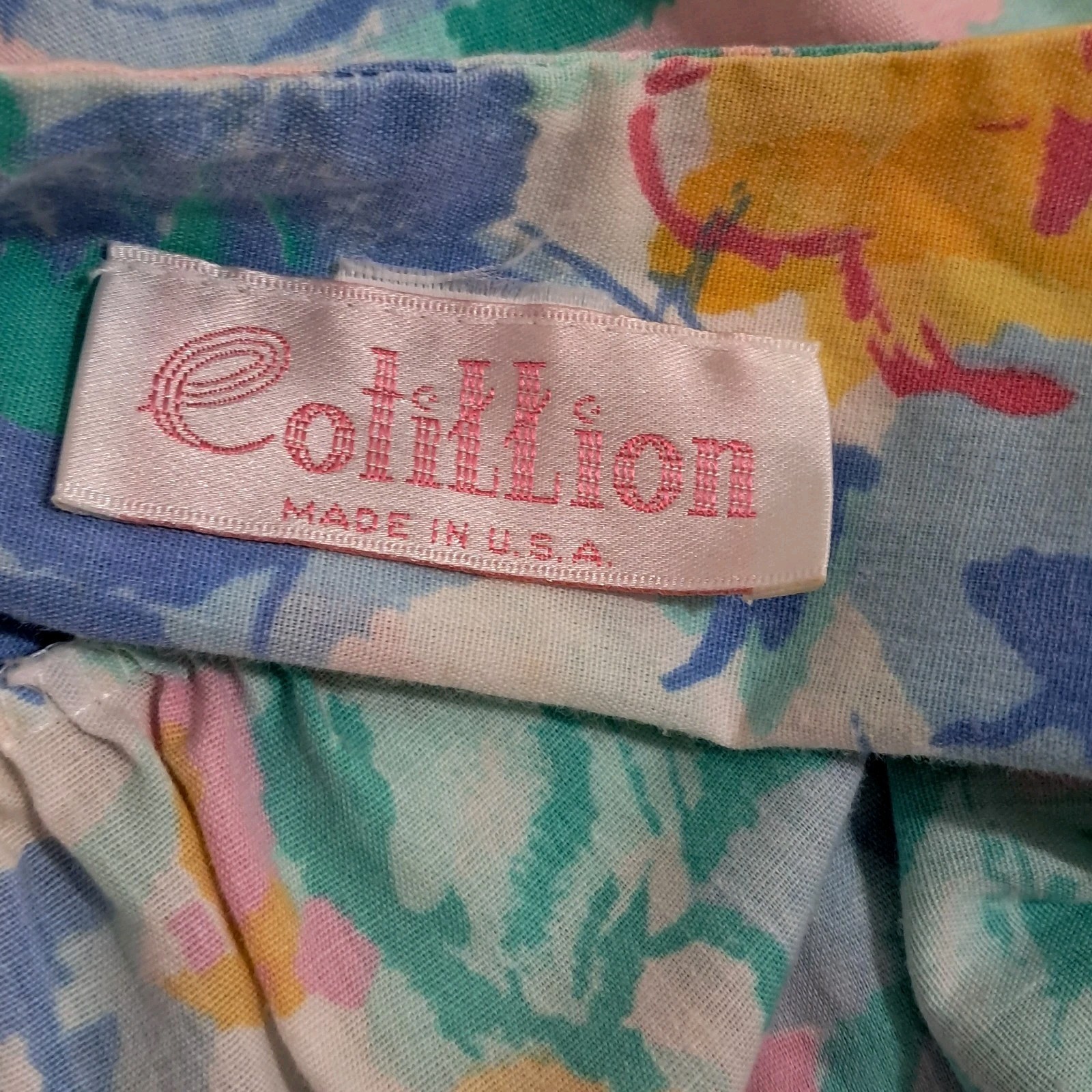 Vintage Cotillion Muumuu House Dress Pastel Watercolor Floral Print Pockets XL