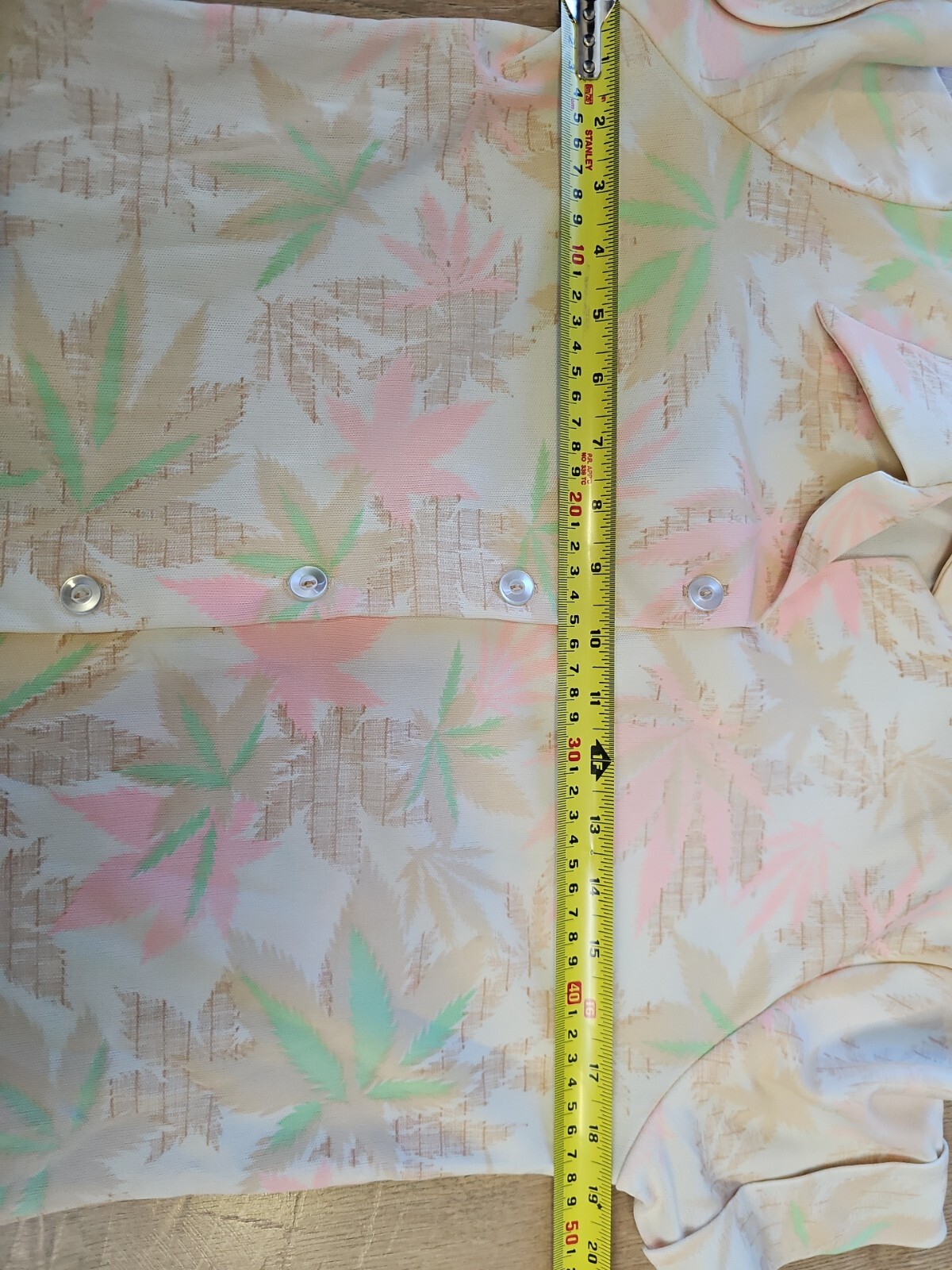 Vintage’70 Retro Hippie Mod Gogo Cannabis Patterns Top/Big Collar